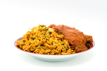 Handmade Indian curry chicken rice