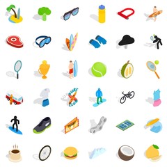 Winner icons set, isometric style
