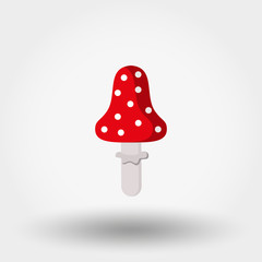 Amanita mushroom. Icon. Vector. Flat.