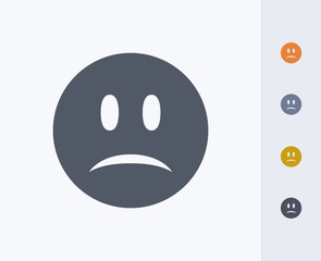 Fototapeta premium Sad Emoticon - Carbon Icons. A professional, pixel-aligned icon designed on a 32 x 32 pixel grid and redesigned on a 16 x 16 pixel grid for very small sizes.