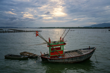 Fototapeta na wymiar Fishing boat in the sea.