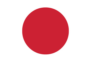 De nationale vlag van Japan, een karmozijnrode rode schijf op een witte achtergrond die de zon vertegenwoordigt