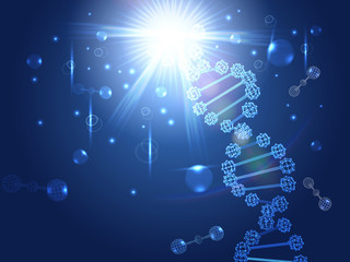 Scince background of DNA molecule.