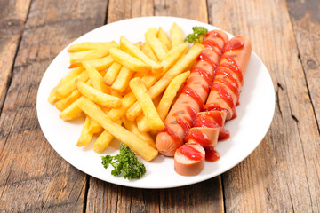 sausage and french fries