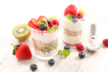 yogurt with fruit and muesli