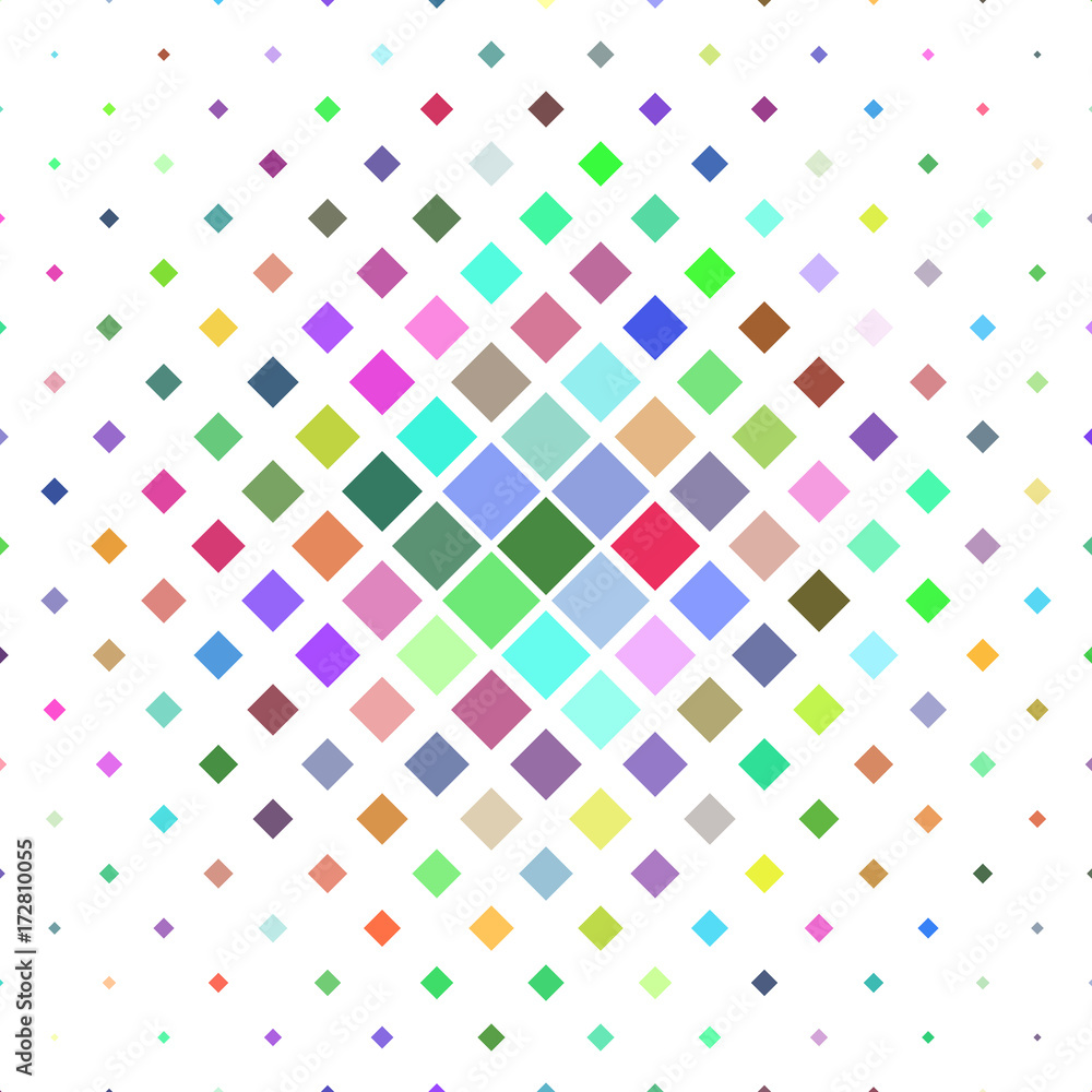 Poster Abstract multicolored diagonal square pattern background - geometrical vector design from squares