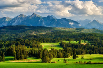 Panorama of Tatra Mountains in summer, Poland	