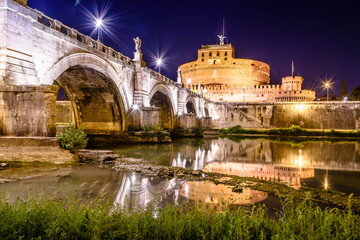 Bridge of Castel Sant Angelo at night