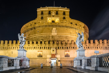 Bridge of Castel Sant Angelo at night