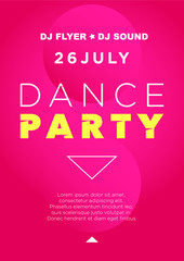 Vertical red dance party background with graphic elements and text. 