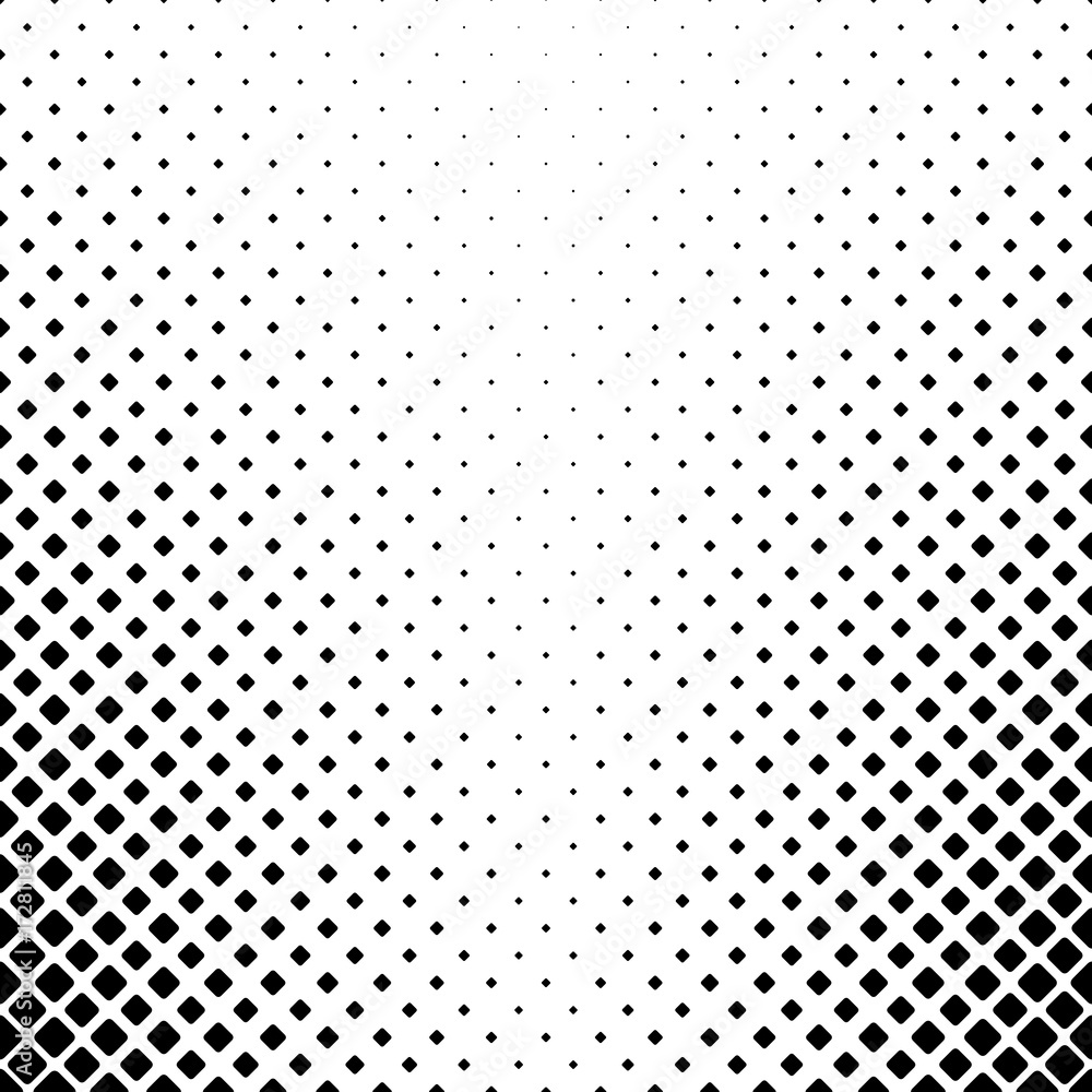 Poster Black and white abstract square pattern background - monochrome geometrical vector design from diagonal squares