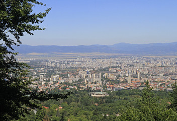 aerial view of bulgarian capital Sofia