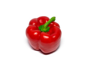 red bell pepper isolated on white background. food, object.