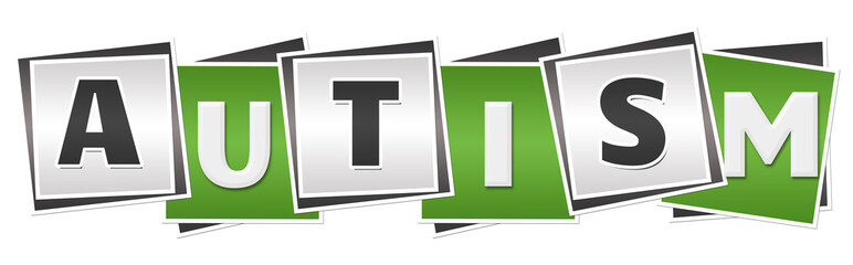 Autism Green Grey Squares 