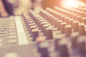 Obraz premium close up of Sound mixer controller