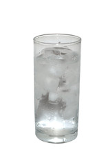 isolated glass of pure water with ice. object, beverage.