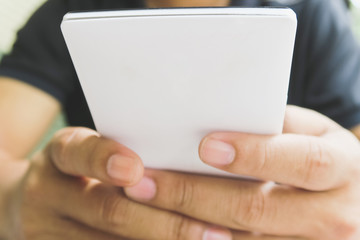 communication technology,close up of hand typing on phone