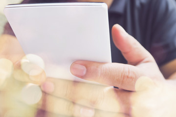 communication technology,close up of hand typing on phone