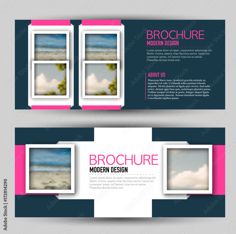 Wall mural flyer banner or web header template set. vector illustration promotion design background. blue and p