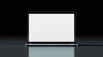 Moderner Laptop öffnet sich 