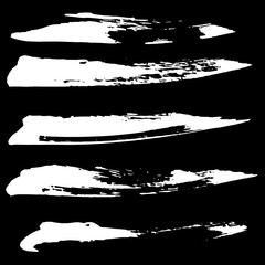 Ink vector brush strokes set. Vector illustration. Grunge hand drawn watercolor texture.