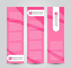 Banner template. Abstract background for design,  business, education, advertisement. Pink color. Vector  illustration.