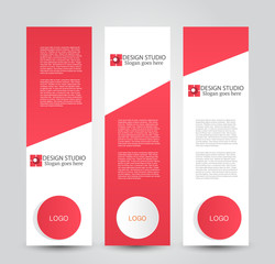 Fototapeta premium Banner template. Abstract background for design, business, education, advertisement. Red color. Vector illustration.