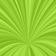 Obraz premium Curved ray burst background - vector graphic design from curved stripes in green tones