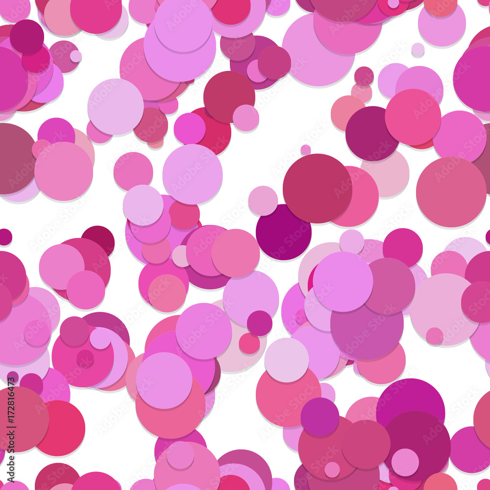Poster repeating geometrical dot background pattern - vector graphic design from pink circles with shadow e