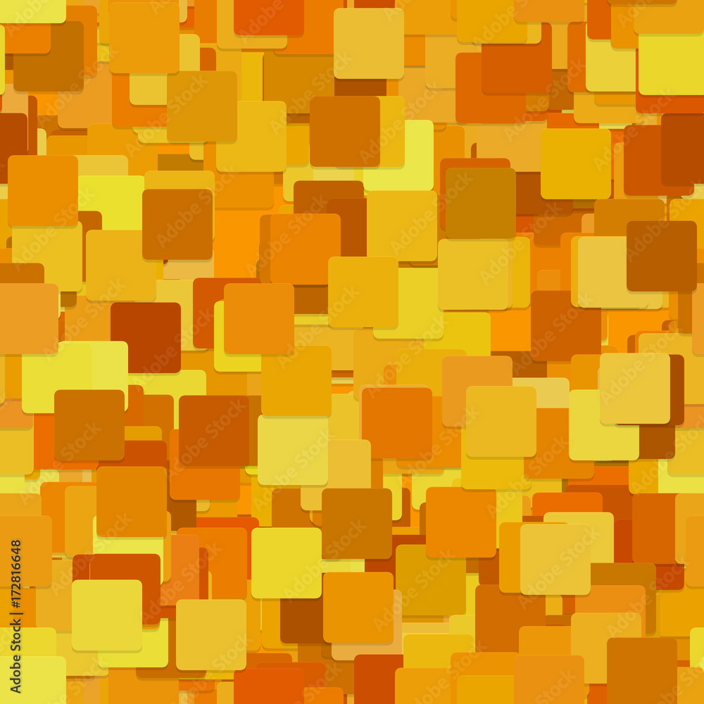 Poster abstract seamless chaotic square pattern background - vector graphic from orange squares with shadow