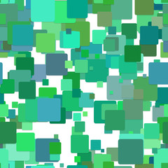 Seamless chaotic square pattern background - vector graphic design from green squares with shadow effect
