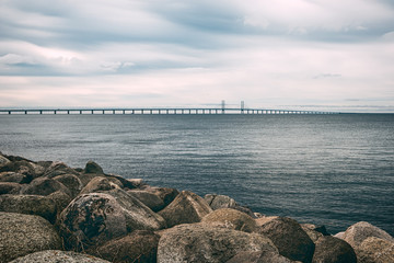 Rocks, sea and Oresund bridge