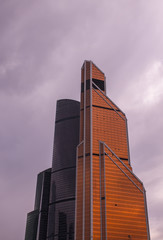 Futuristic city ladscape. Template for booklet cover.