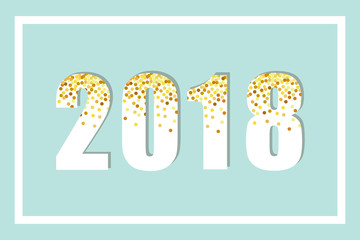 Luxury 2018 New Year gold glitter lettering for your decoration