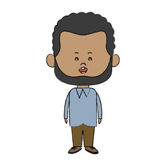 cute man cartoon standing formal clothes character vector illustration