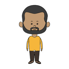 cute man cartoon standing formal clothes character vector illustration