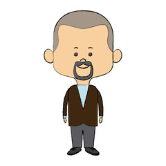 cute man cartoon standing formal clothes character vector illustration