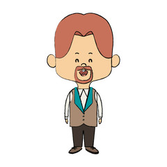 young happy groom man wear suit married vector illustration
