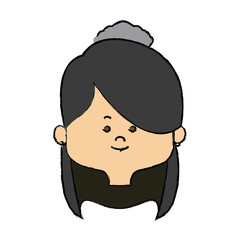 pretty girl face female character head vector illustration