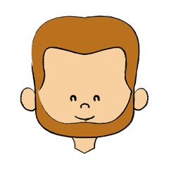 cartoon man face avatar character male cute vector illustration