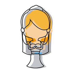 cute cartoon woman pretty elegant clothes vector illustration