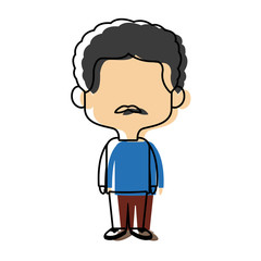 cute man cartoon standing formal clothes character vector illustration