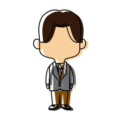 cute man cartoon standing formal clothes character vector illustration