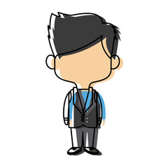 young happy groom man wear suit married vector illustration