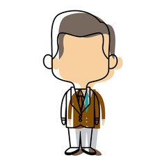 young happy groom man wear suit married vector illustration
