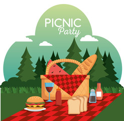 colorful picnic party poster