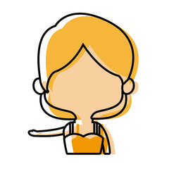 young woman portrait character lady beauty vector illustration