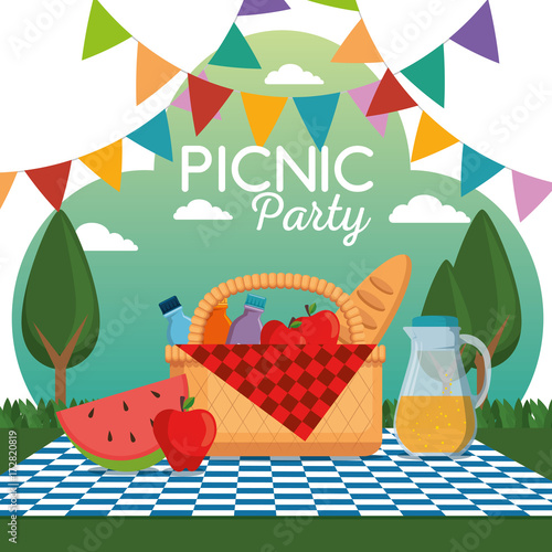 "colorful picnic party poster" Stock image and royalty-free vector ...