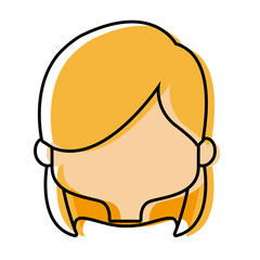 profile girl face female character head vector illustration