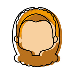 profile girl face female character head vector illustration